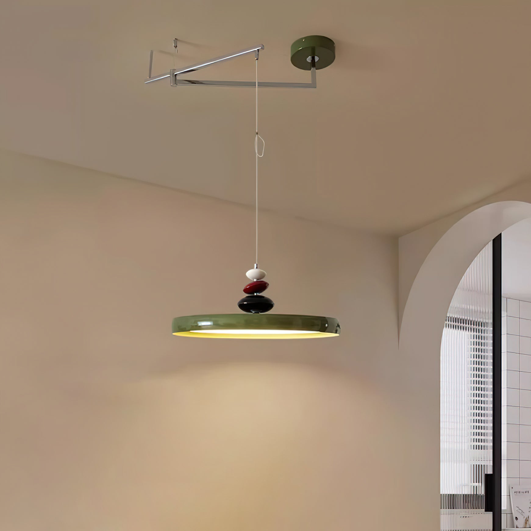 WOW Swing Arm Stone Pendant Light