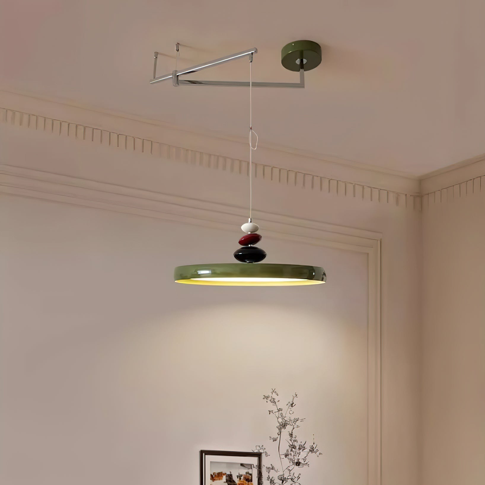 WOW Swing Arm Stone Pendant Light