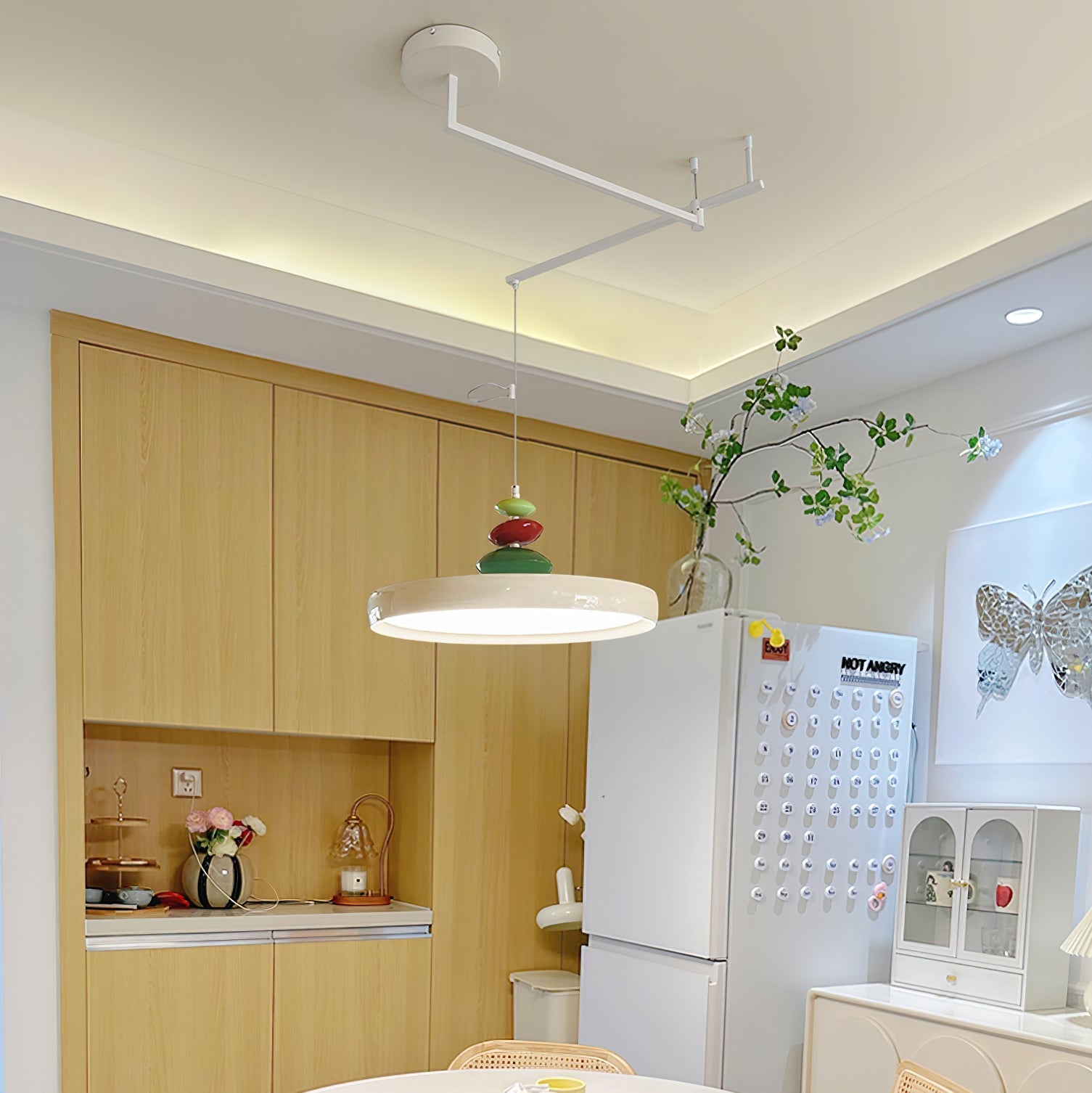 WOW Swing Arm Stone Pendant Light