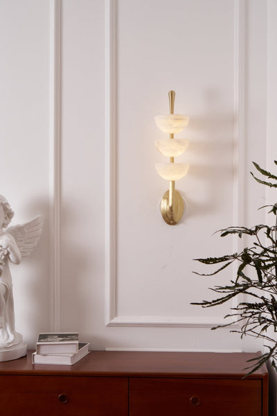 WOW Triple Alabaster Wall Sconce