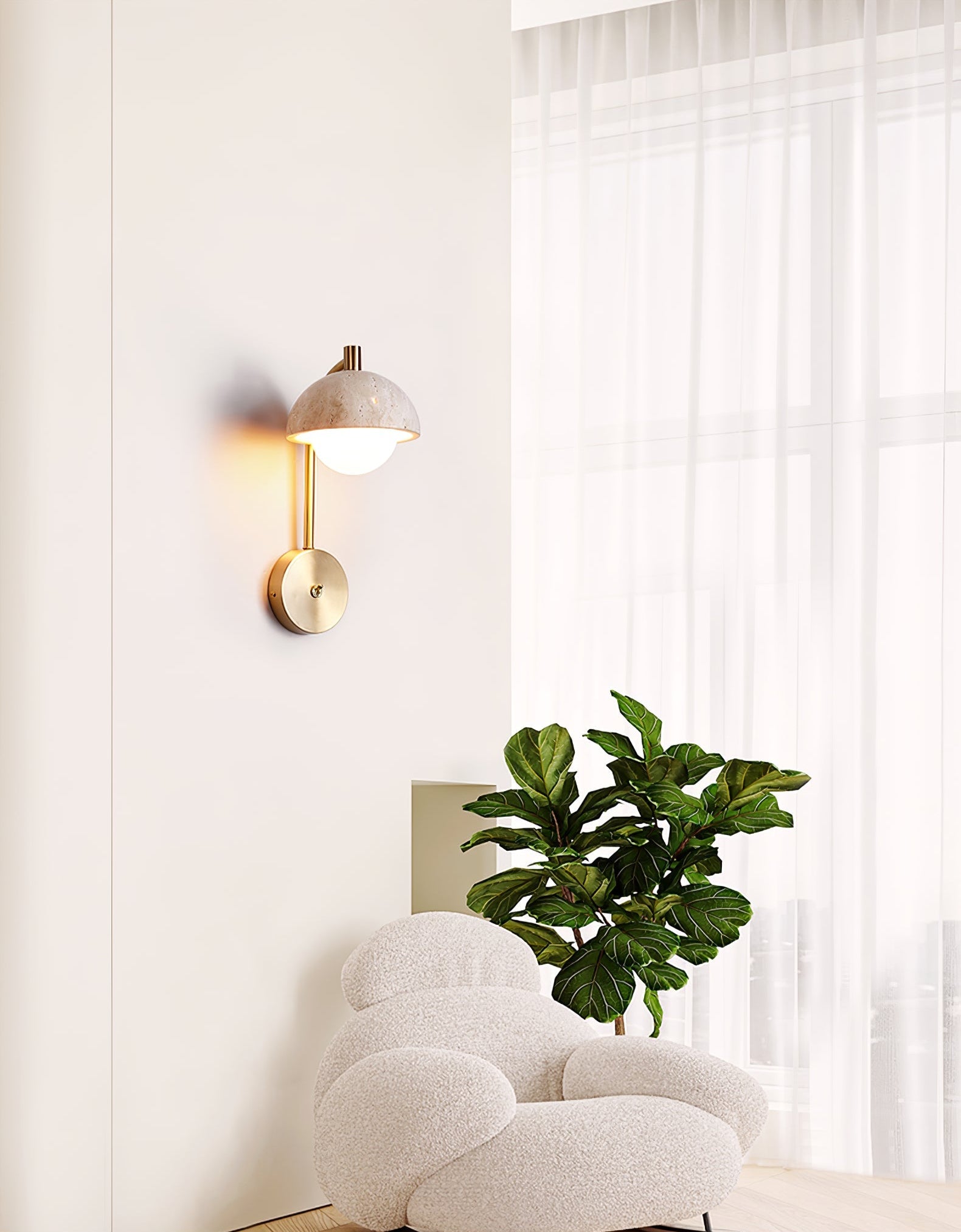WOW Vellum Travertine Wall Lamp