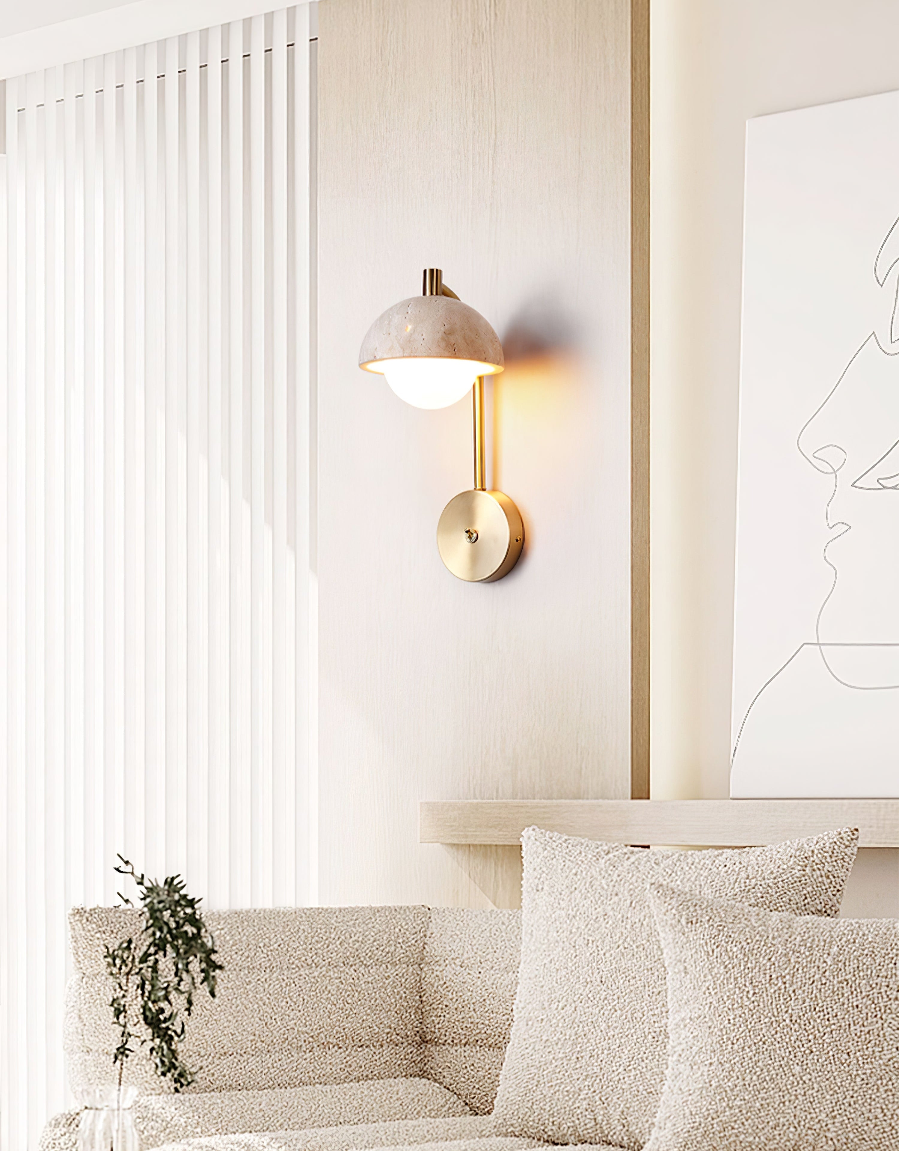 WOW Vellum Travertine Wall Lamp