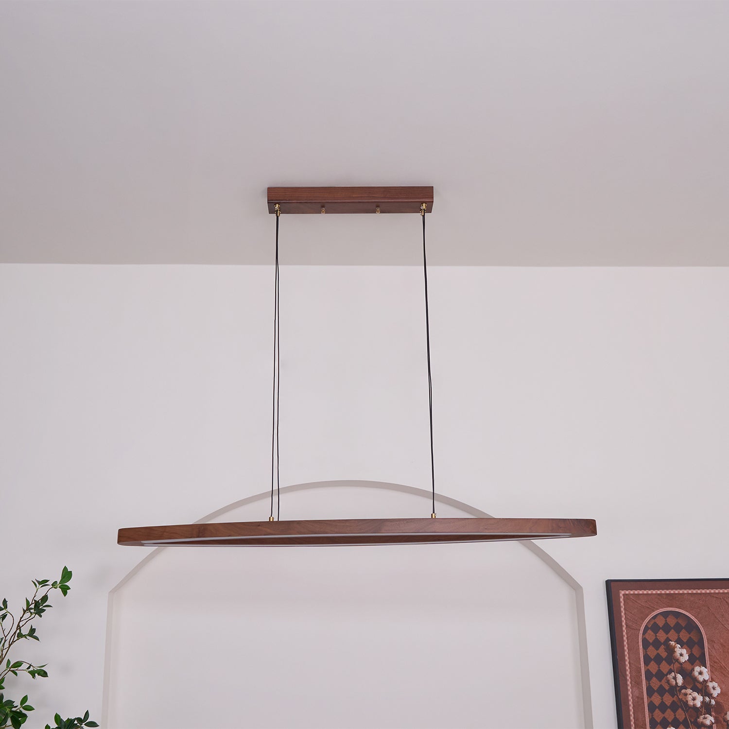 WOW Walnut Arc Linear Pendant Lamp