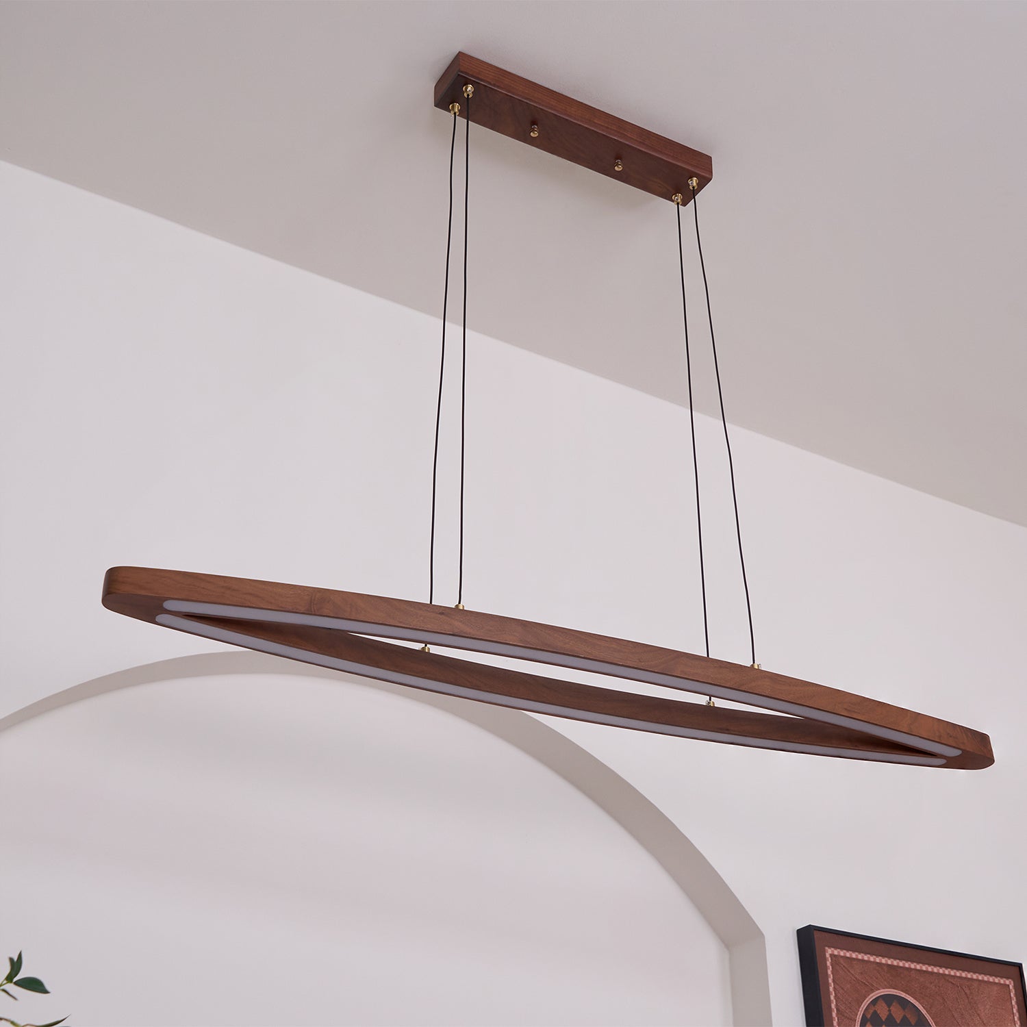 WOW Walnut Arc Linear Pendant Lamp