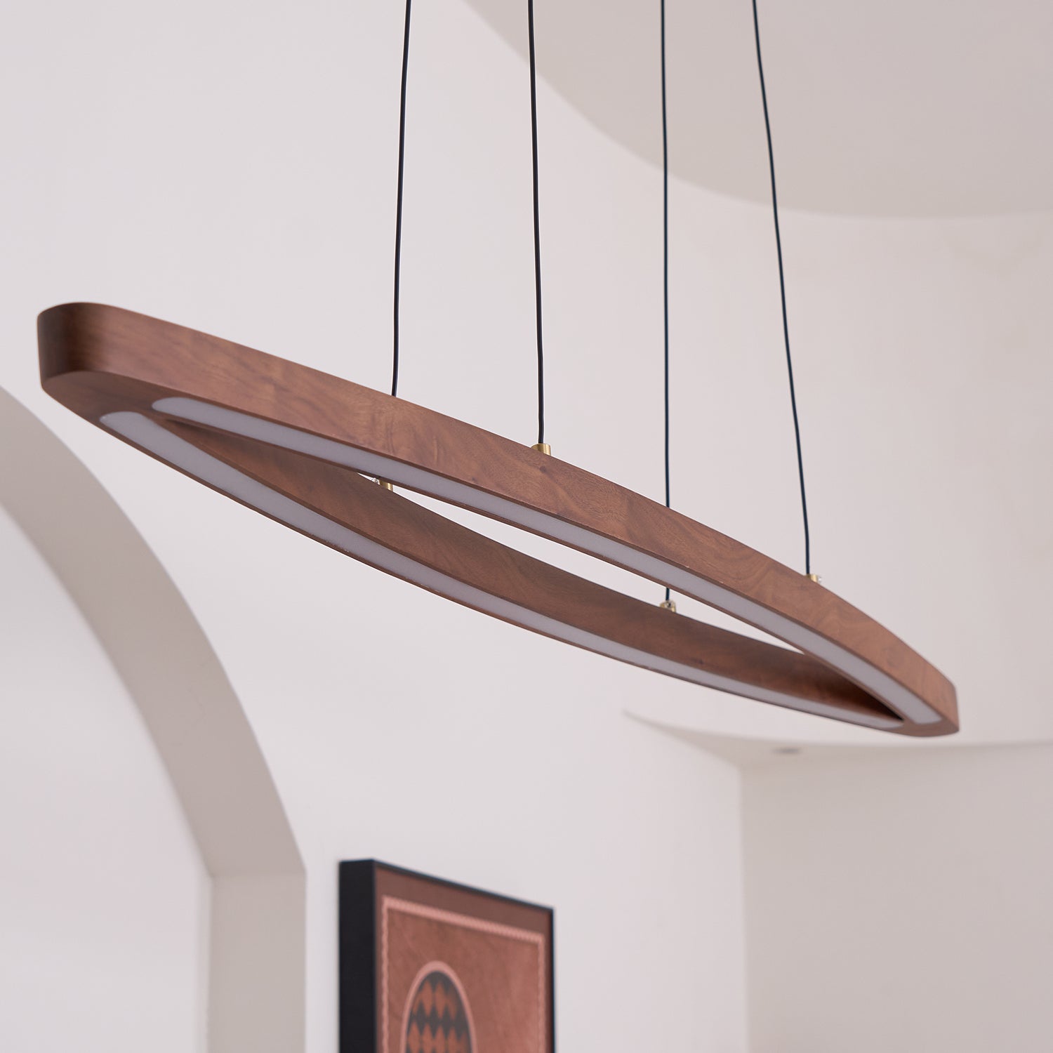 WOW Walnut Arc Linear Pendant Lamp