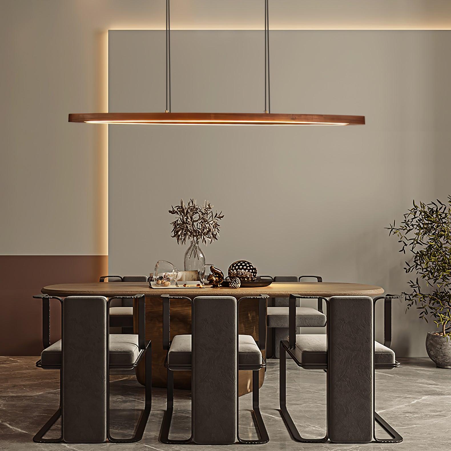 WOW Walnut Arc Linear Pendant Lamp