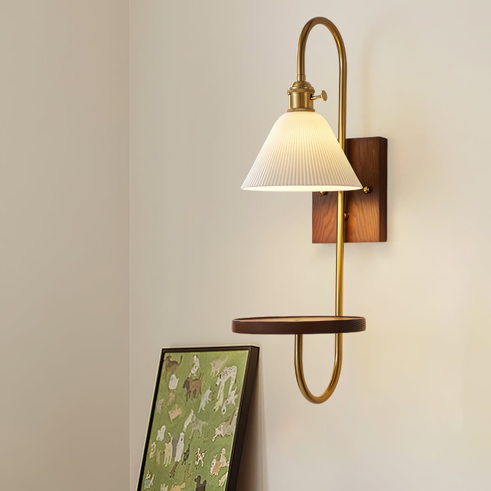 WOW Walnut Shelf Sconce
