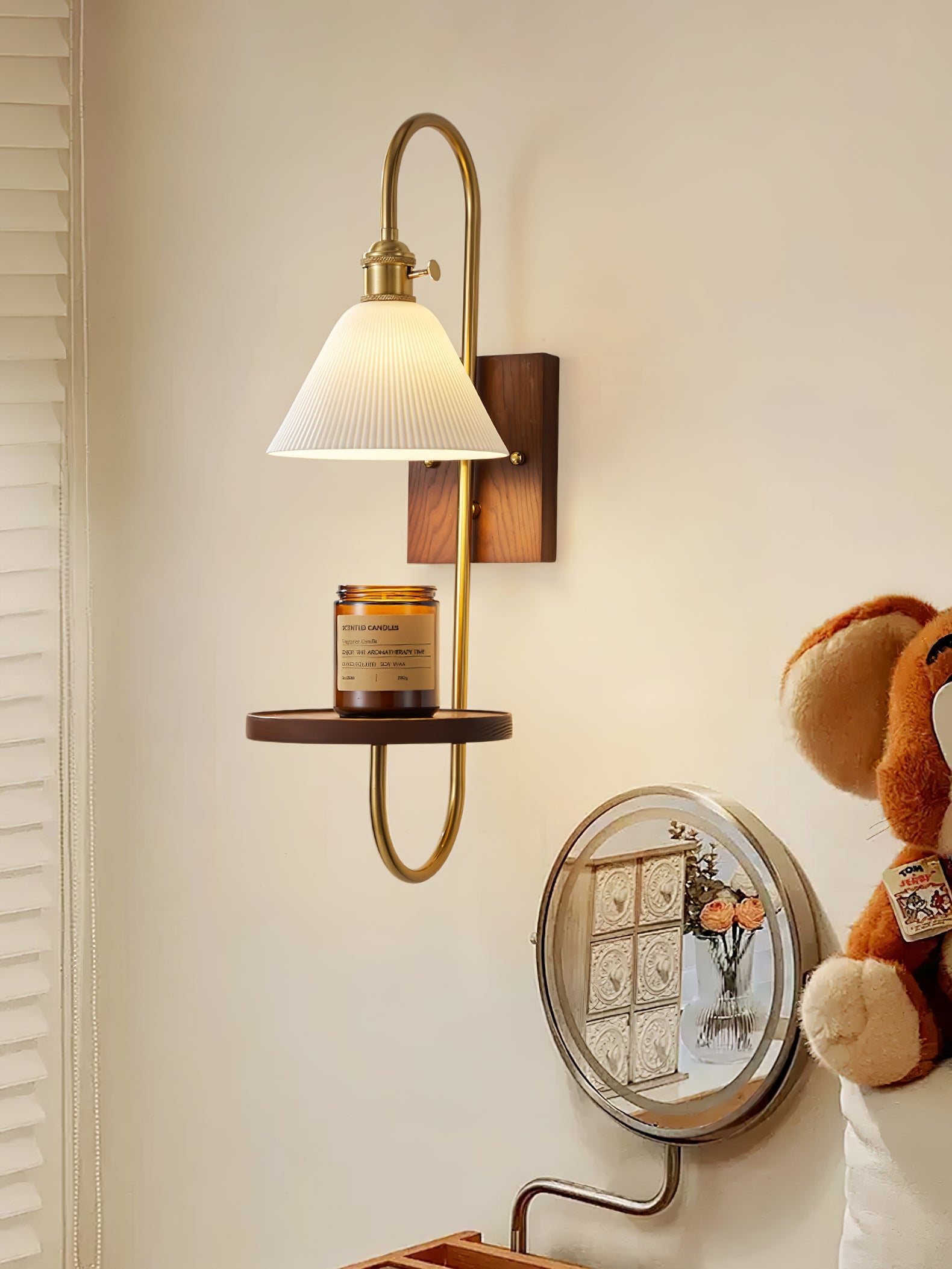 WOW Walnut Shelf Sconce