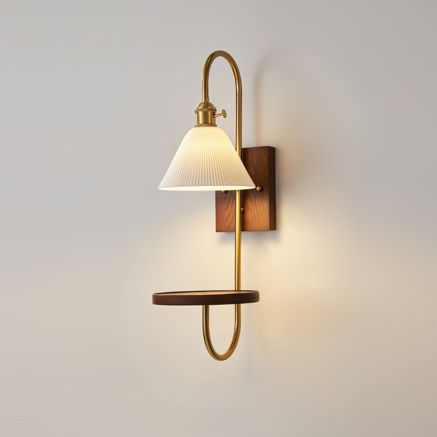 WOW Walnut Shelf Sconce