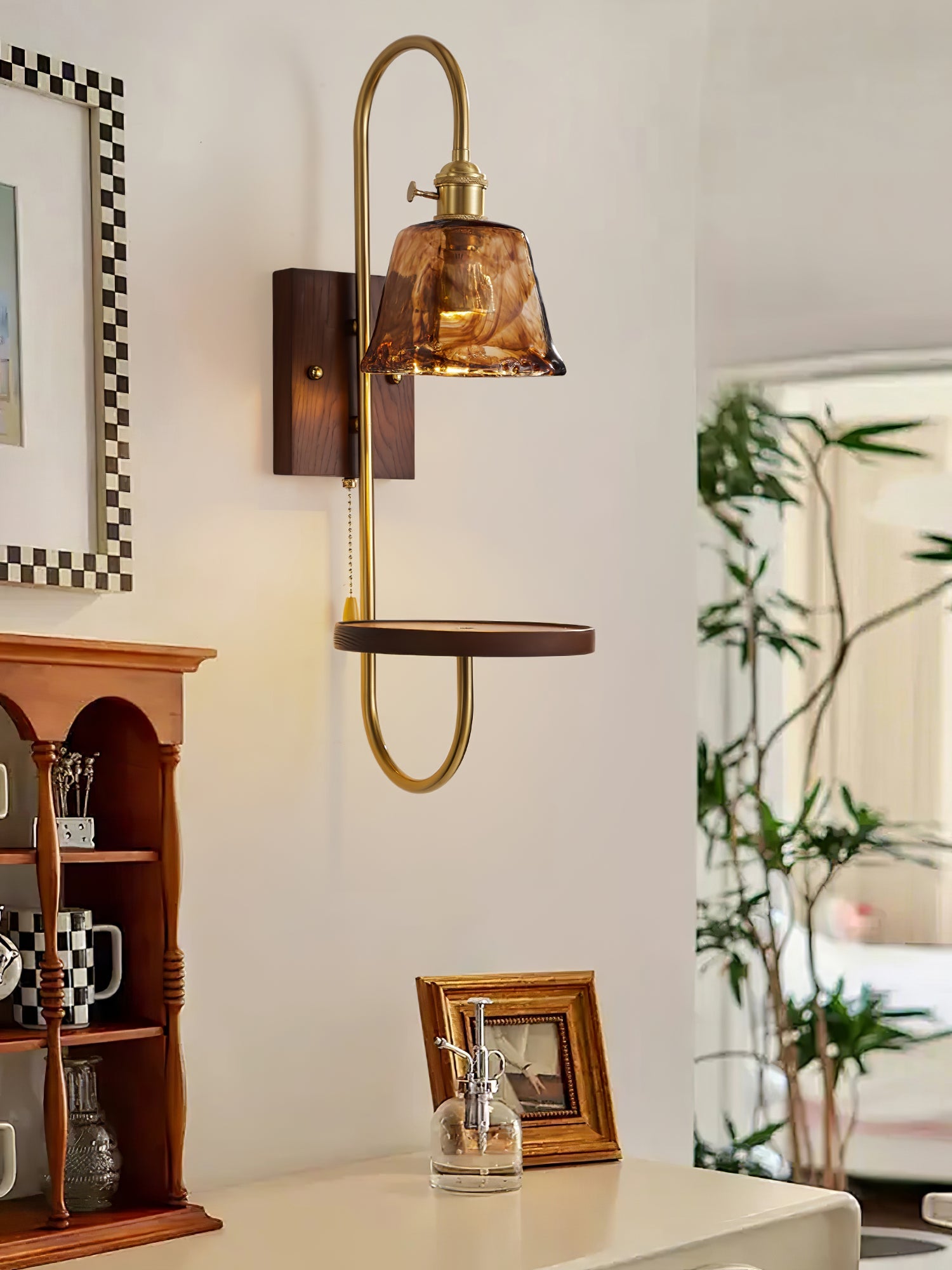 WOW Walnut Shelf Sconce