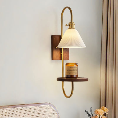 WOW Walnut Shelf Sconce
