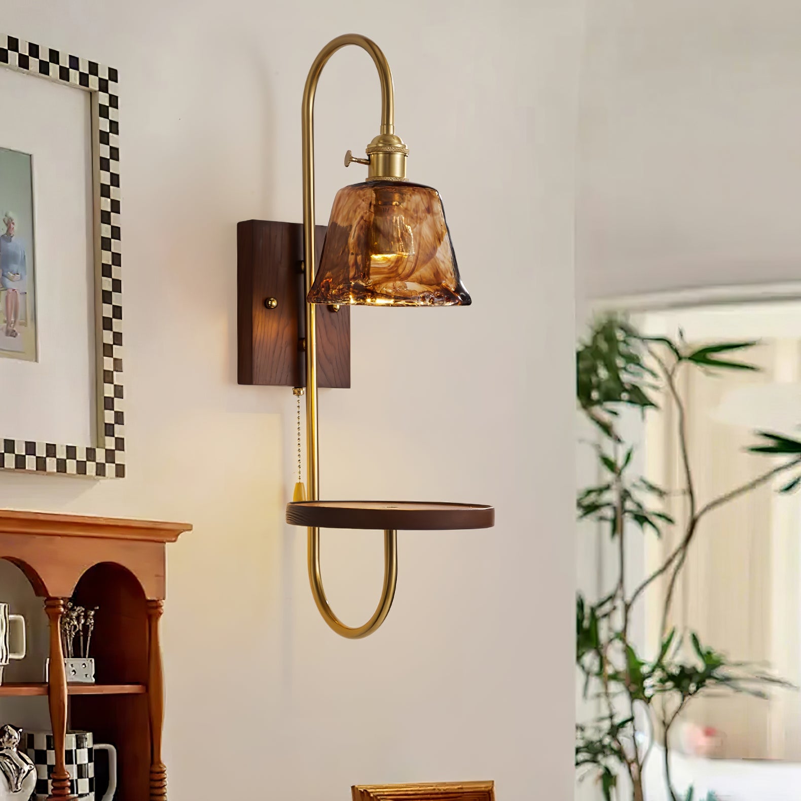 WOW Walnut Shelf Sconce