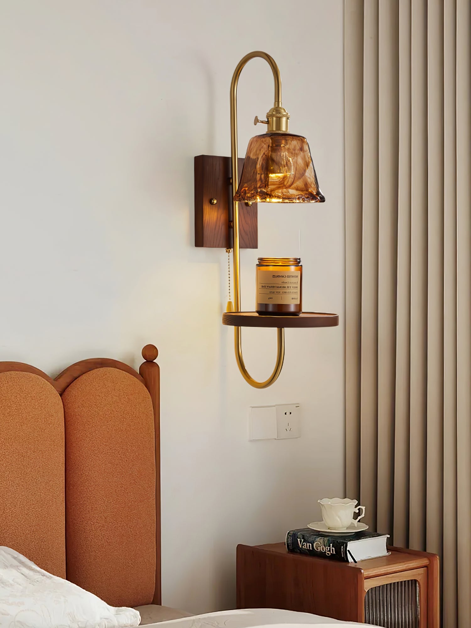 WOW Walnut Shelf Sconce
