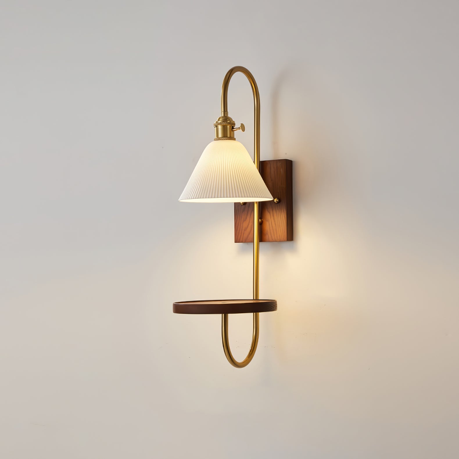WOW Walnut Shelf Sconce