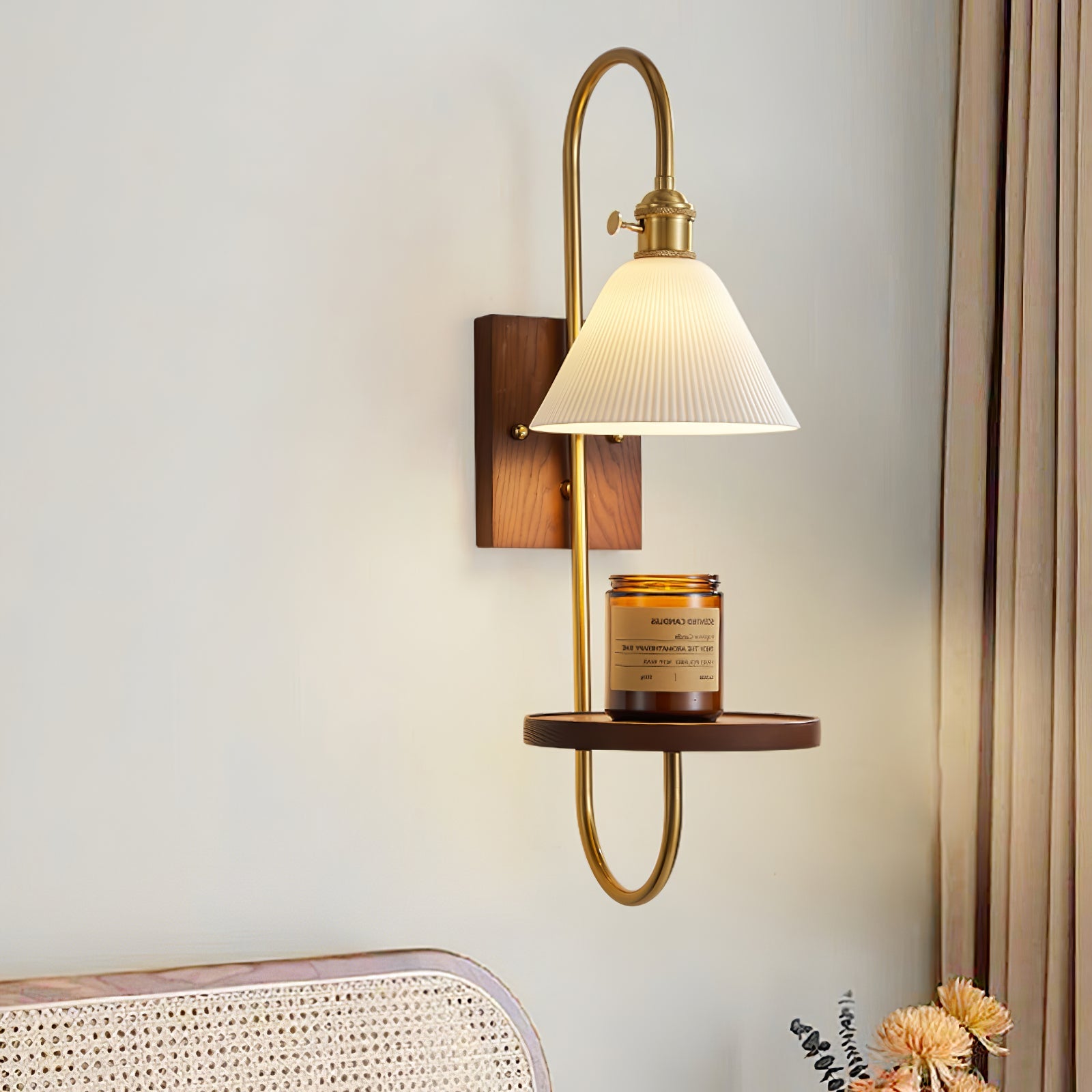 WOW Walnut Shelf Sconce