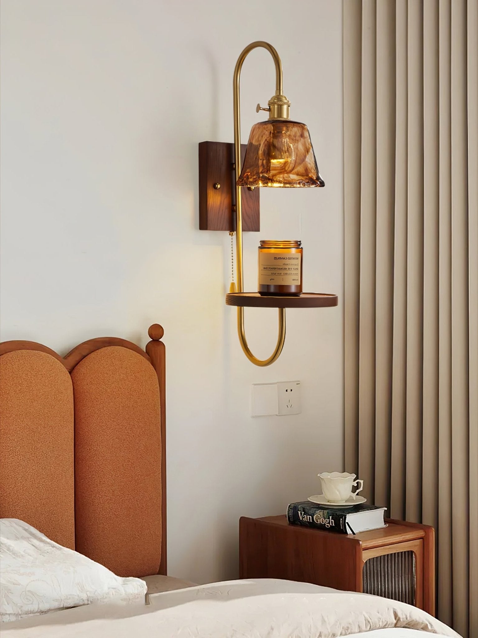 WOW Walnut Shelf Sconce