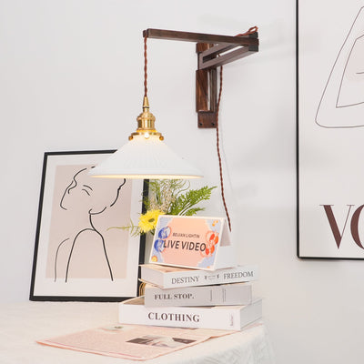 WOW Walnut Swing Arm Wall Lamp