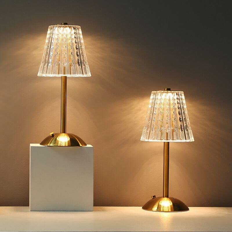 Crystal Metal Cordless Table Lamp