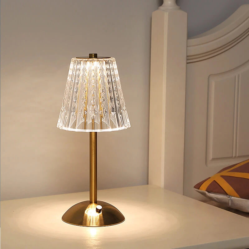 Crystal Metal Cordless Table Lamp
