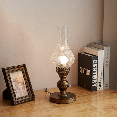 Retro Crackled Glass Kerosene Lamp