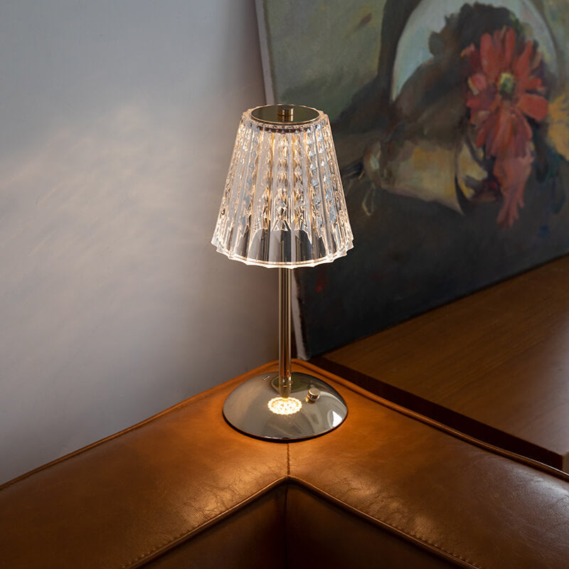 Crystal Metal Cordless Table Lamp