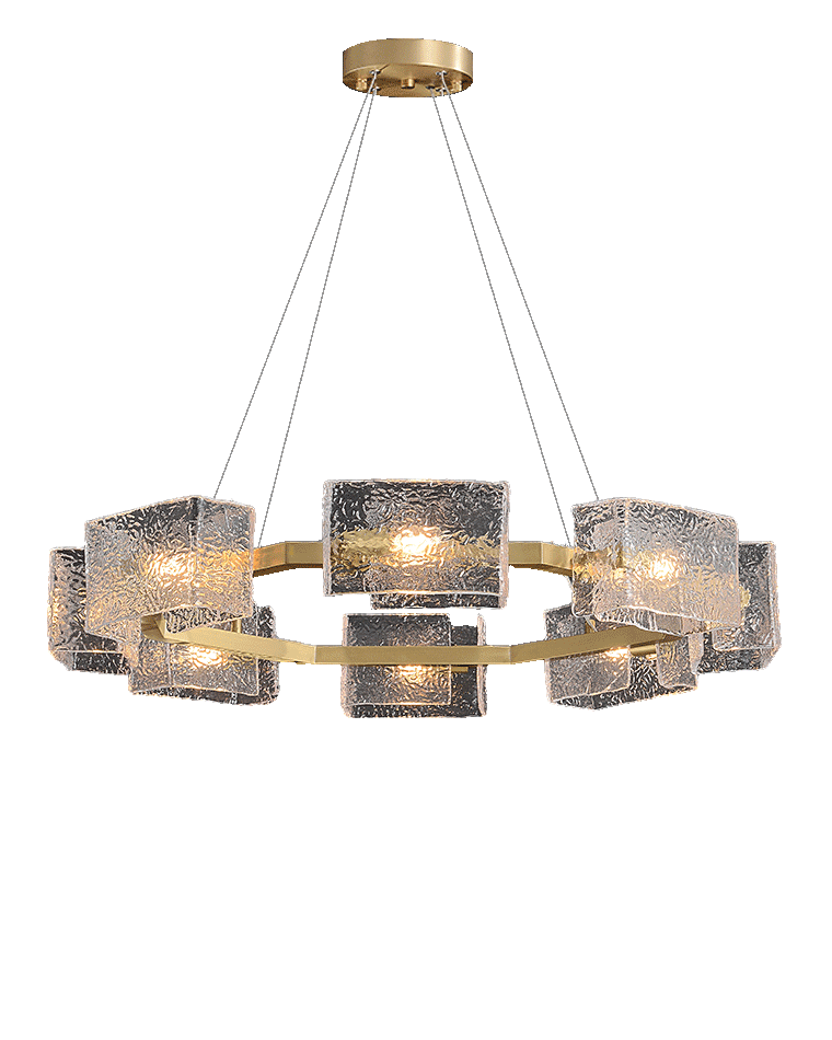 WOW Textured Glass Round Chandelier-WOW2174