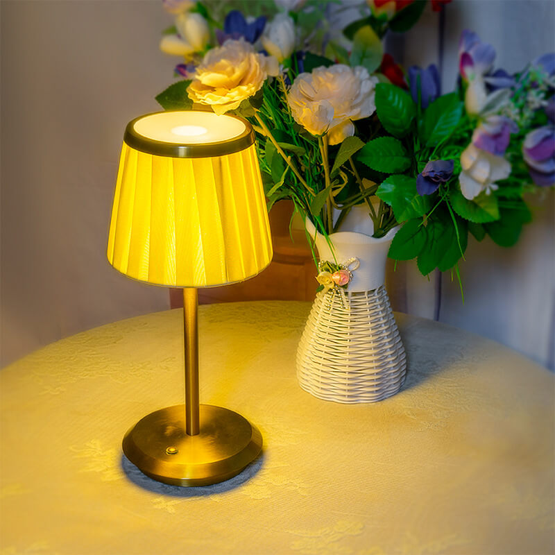 LED Metal Fabric Cordless Table Lamp