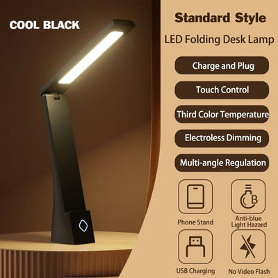 LED Rechargeable Folding Eye Protection Stepless Dimming Reading Study Desk Lamp
