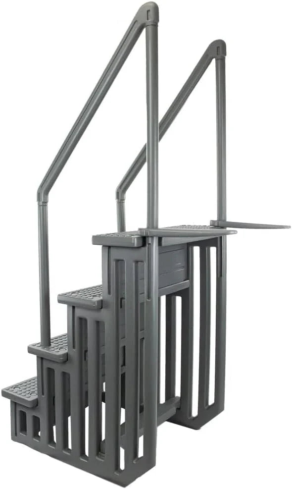 Select Anti-Slip in-Pool Steps | Gray | for Above Ground Swimming Pools | Can Mount to Decks 48