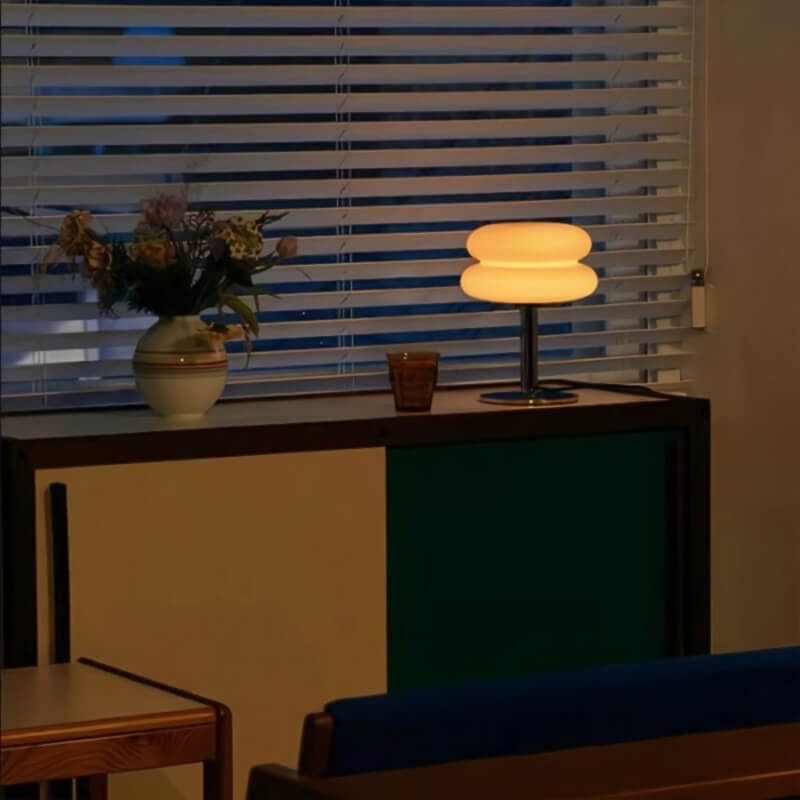 LED Cream Glass Table Lamp