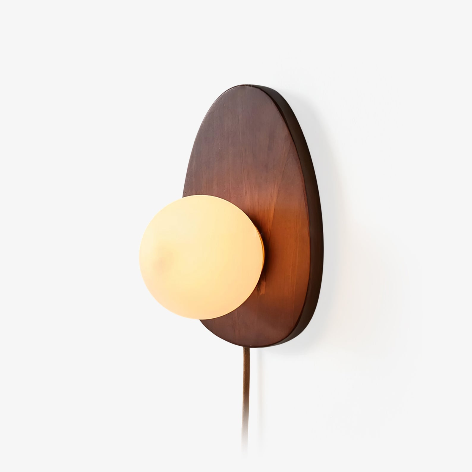 WOW Orba Walnut Plug-in Wall Lamp