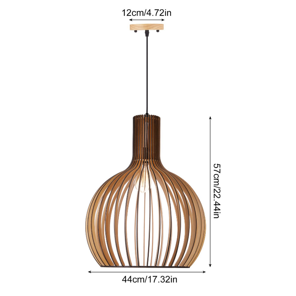 WOW Modern Wooden Pendant Light Fixture Nordic Creative Birdcage Chandelier