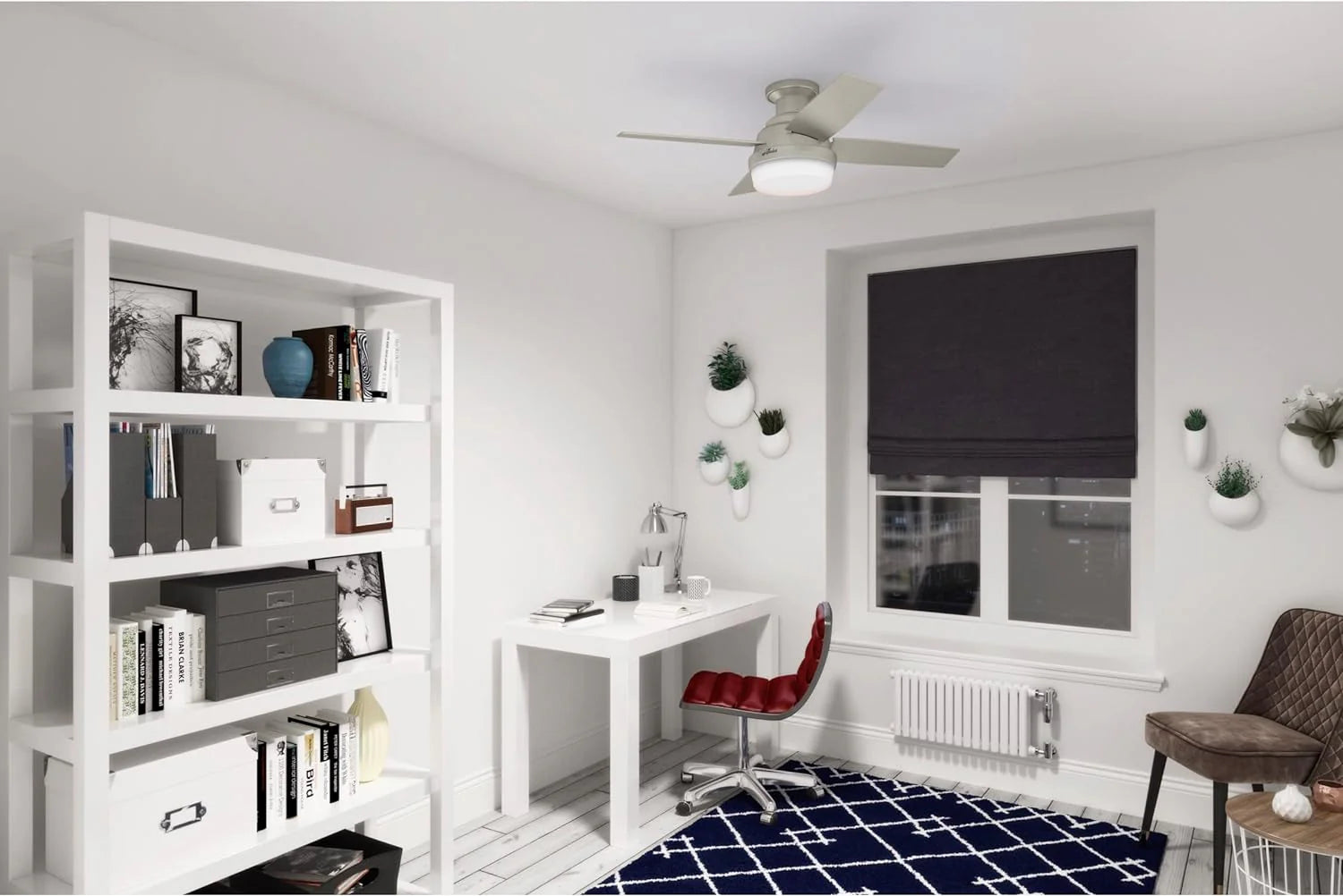 Hunter Fan Company Dempsey Low Profile Indoor / Outdoor Ceiling Fan with LED Light and Remote Control, 44