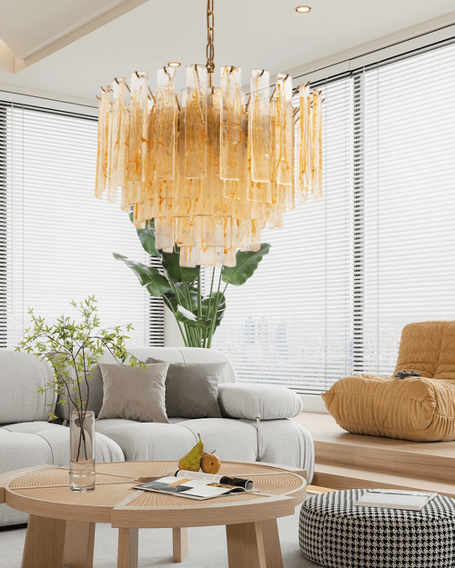WOW Golden Amber Murano Glass Gorgeous Chandelier-WOW5242