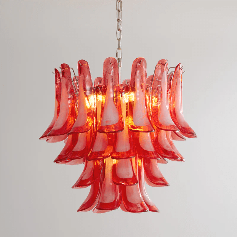 Crimson Glass Murano Petals Gorgeous Chandelier-WOW5253