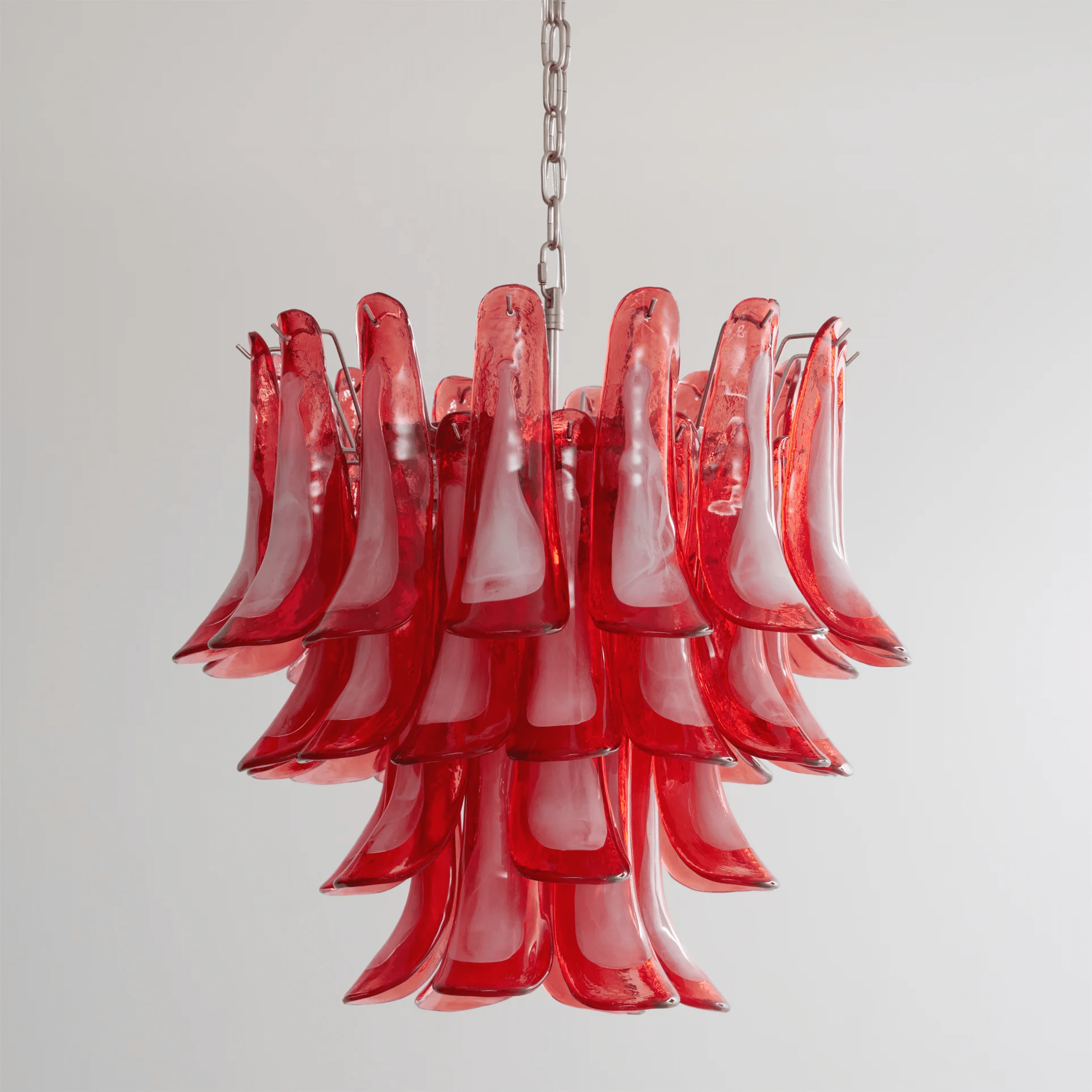 Crimson Glass Murano Petals Gorgeous Chandelier-WOW5253