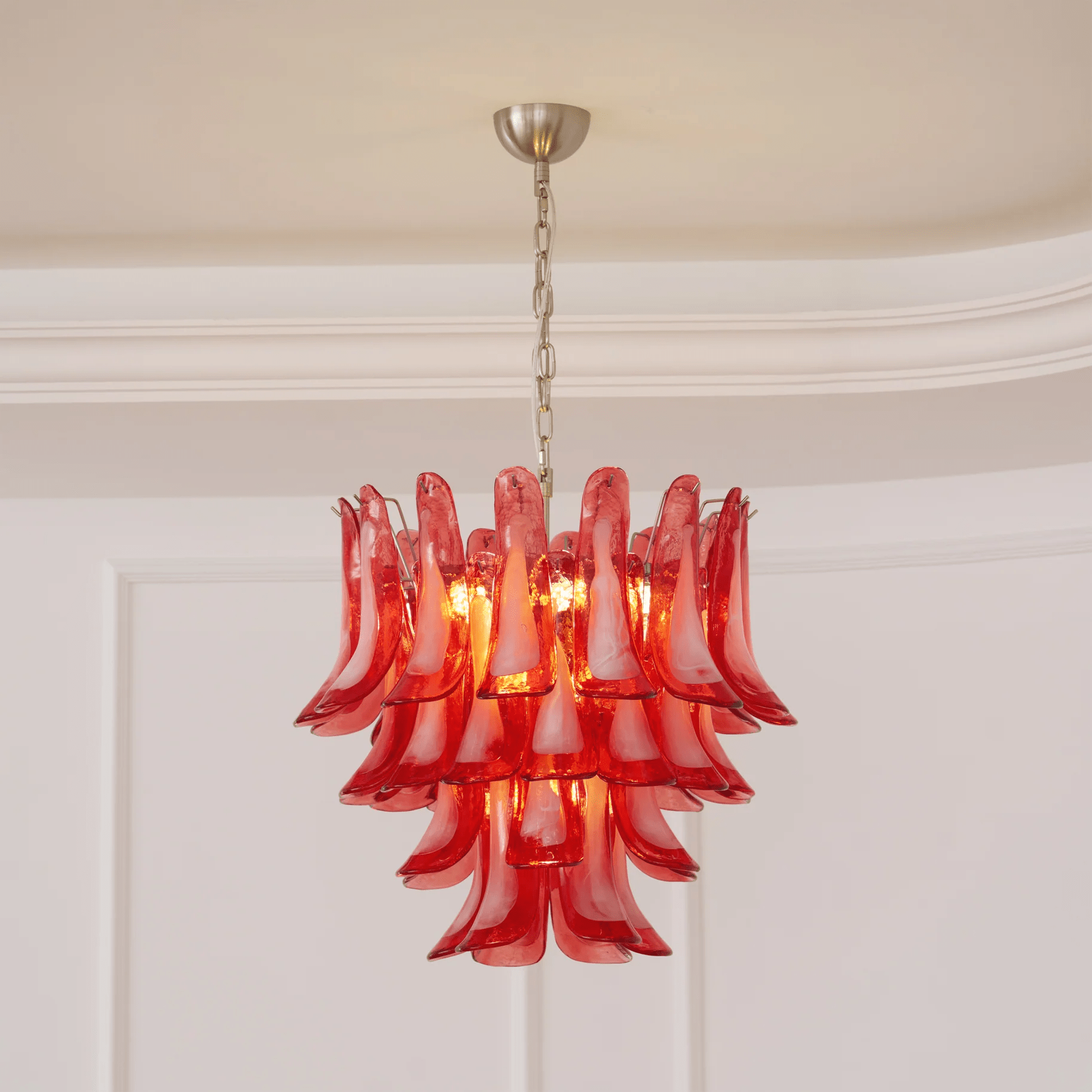Crimson Glass Murano Petals Gorgeous Chandelier-WOW5253