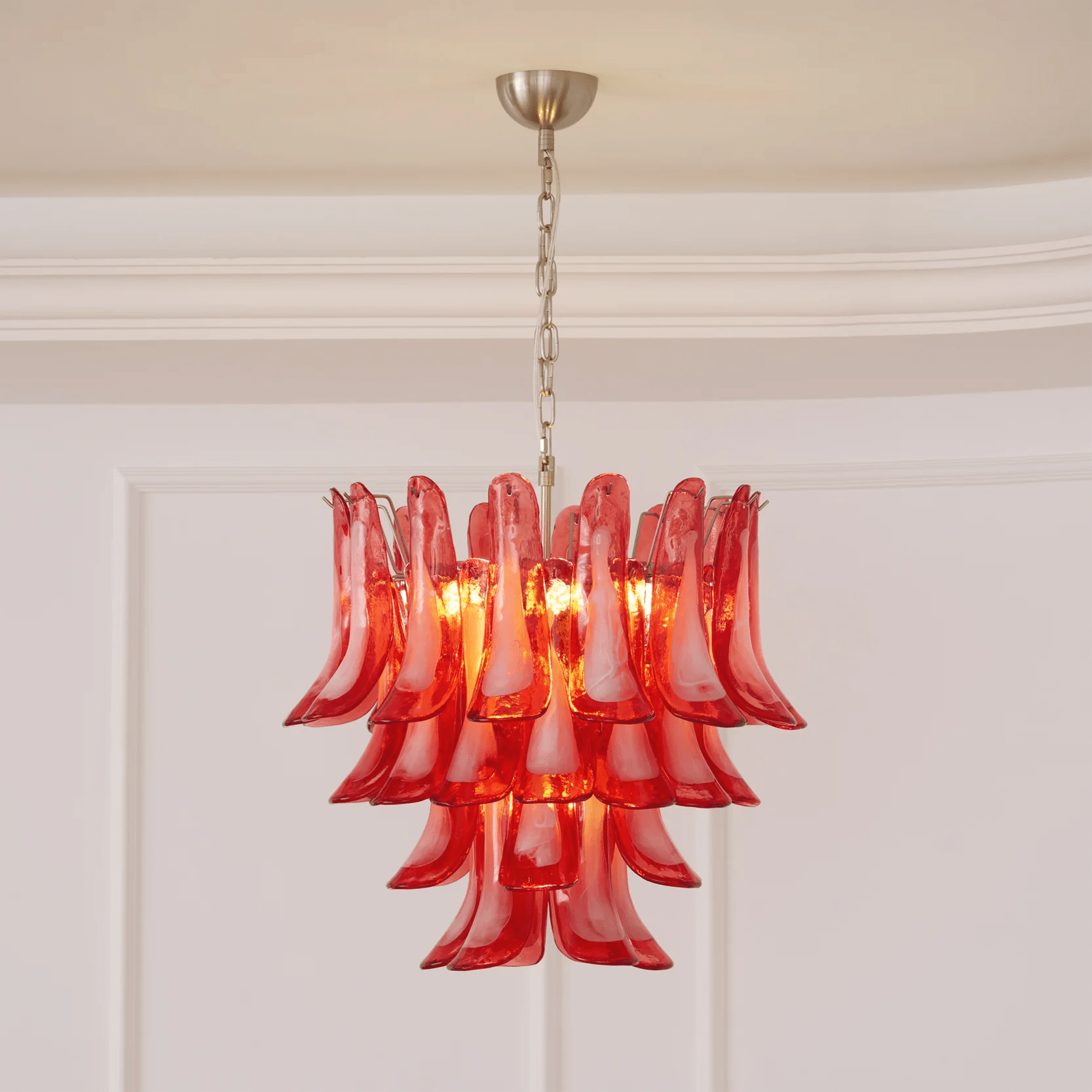 Crimson Glass Murano Petals Gorgeous Chandelier-WOW5253