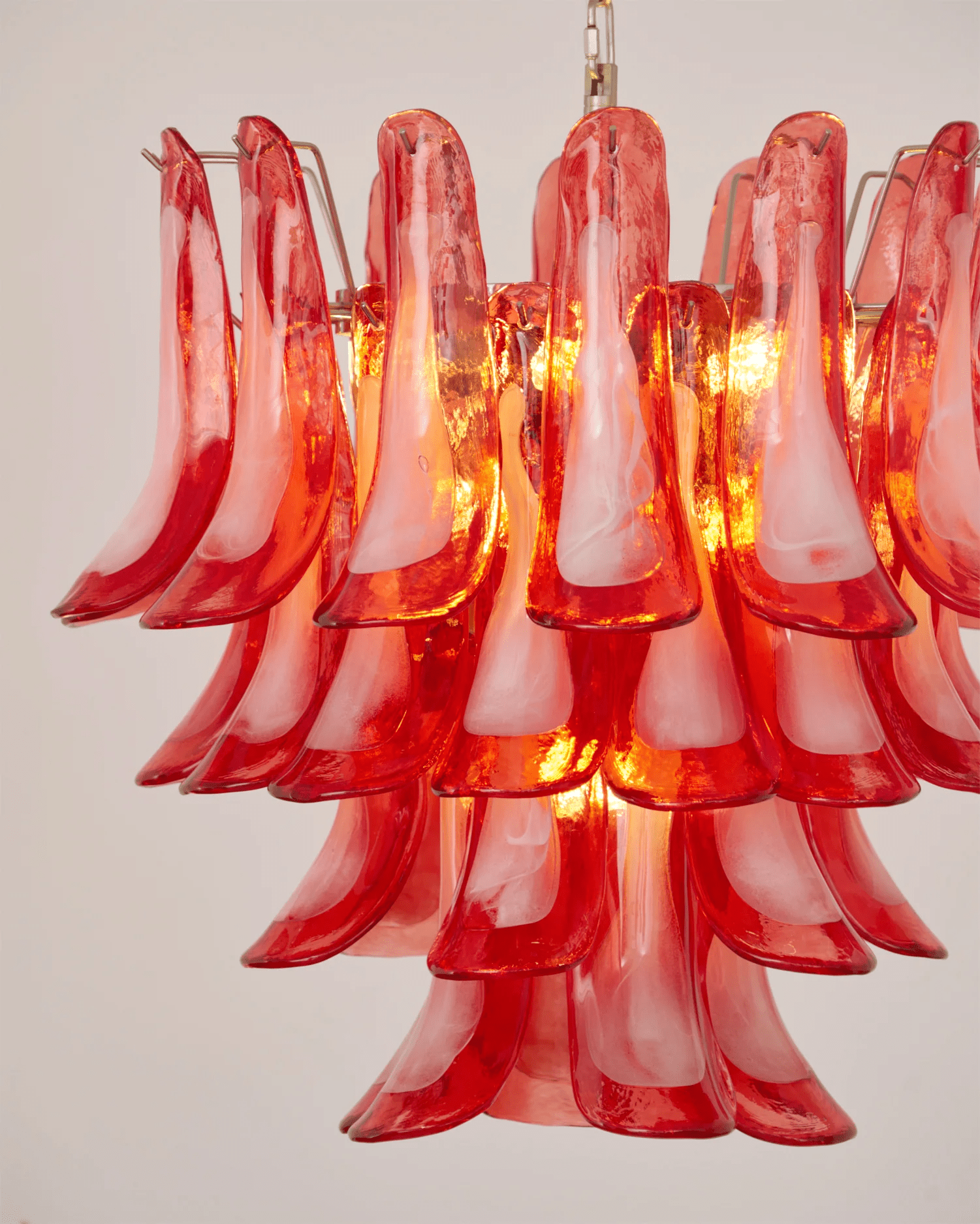 Crimson Glass Murano Petals Gorgeous Chandelier-WOW5253