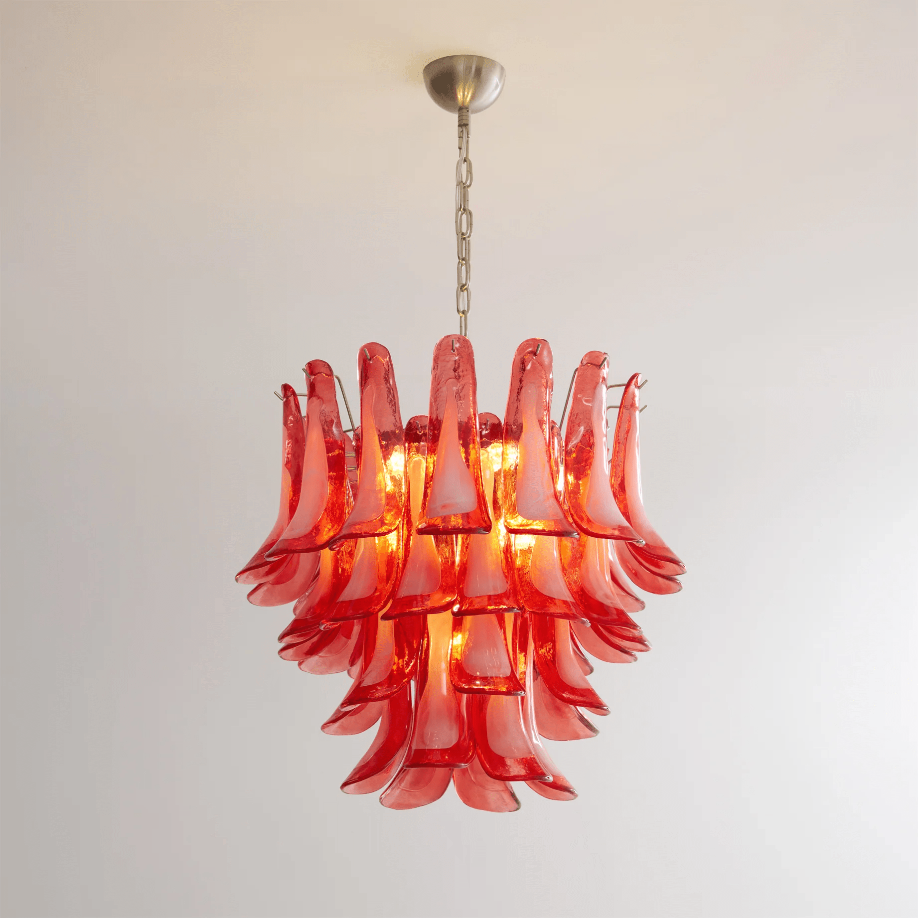 Crimson Glass Murano Petals Gorgeous Chandelier-WOW5253