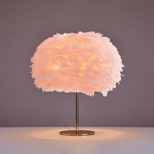 WOW Pretty Round Feather Table Night Lamp-wow8038