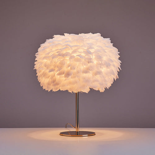 WOW Pretty Round Feather Table Night Lamp-wow8038