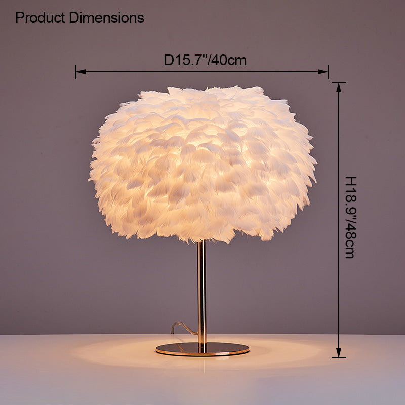 WOW Pretty Round Feather Table Night Lamp-wow8038