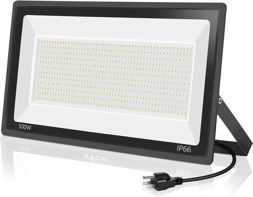 3 Pack 200W LED Flood Light,Super Bright Exterior Security Lights With Plug,IP66 Waterproof Outdoor Flood Light, 22800lm 5000K Daylight White Floodlight for Yard, Garden,Basketball Court, Arena