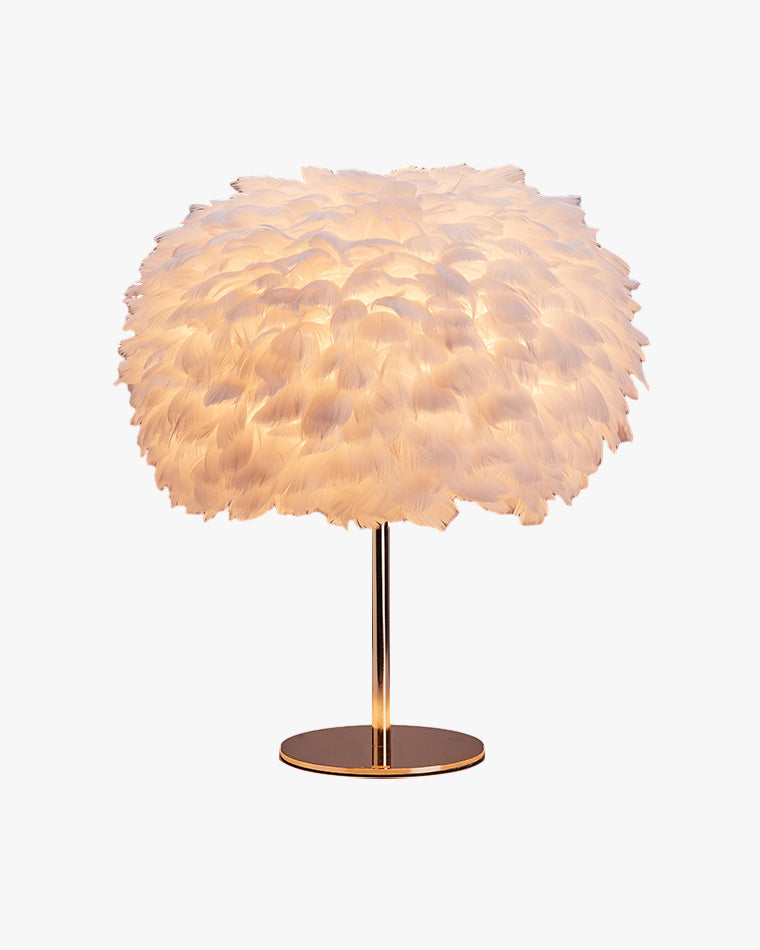 WOW Pretty Round Feather Table Night Lamp-wow8038