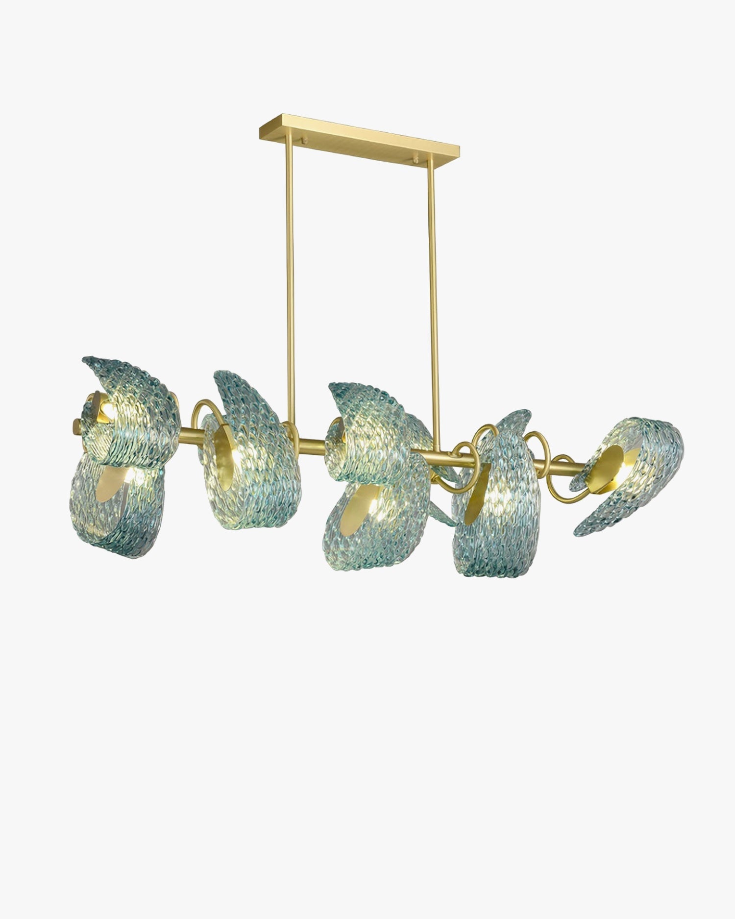 WOW Peacock Art Glass Linear Chandelier-wow2213c