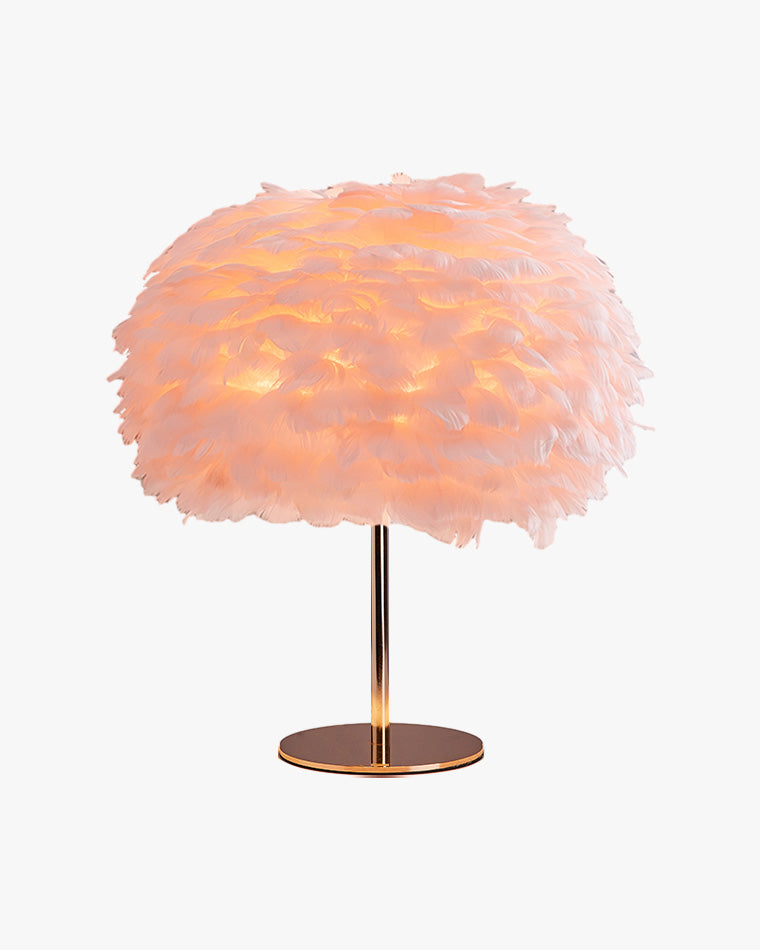 WOW Pretty Round Feather Table Night Lamp-wow8038