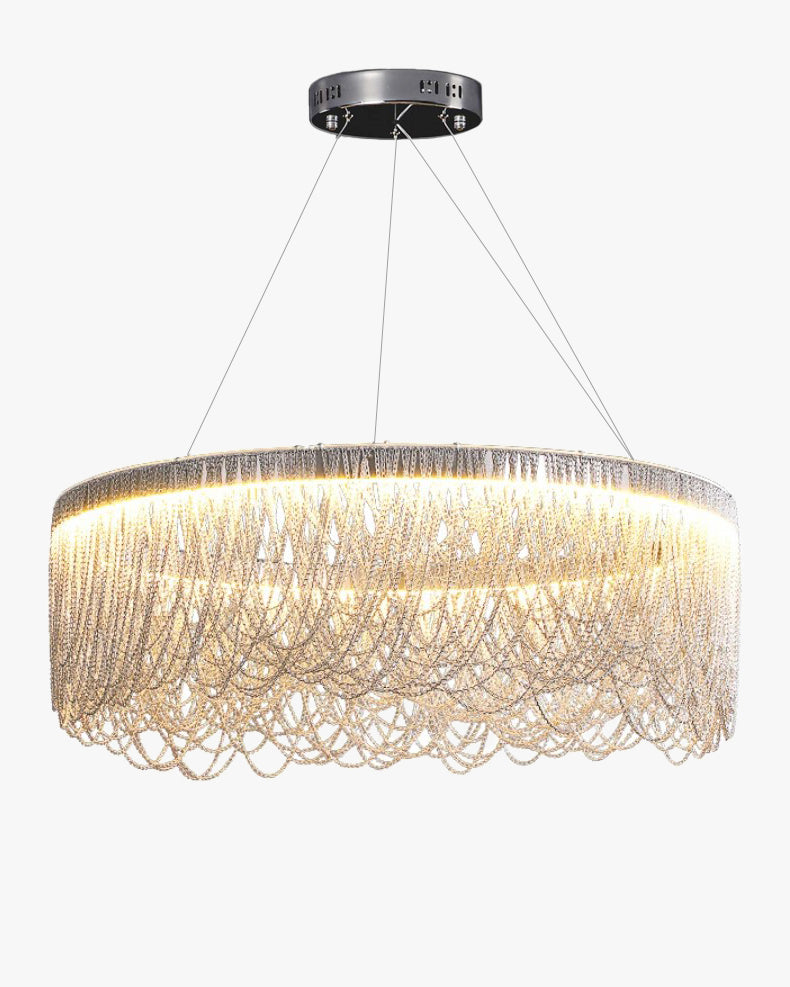 WOW Silver Fringe Round Chandelier-wow2643