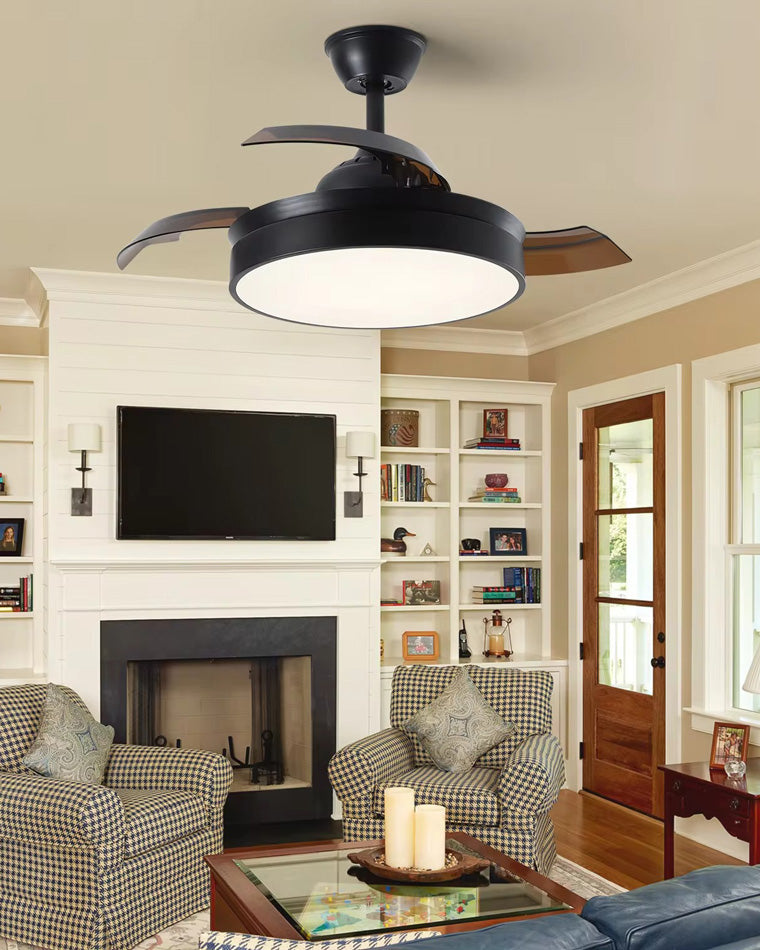 WOW Black Retractable Ceiling Fan Lamp-wow5059