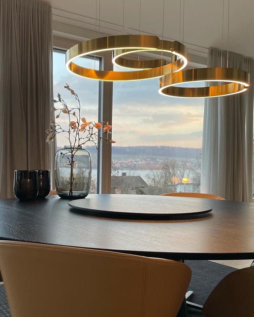 WOW Black/Gold Ring Led Chandelier-WOW2009